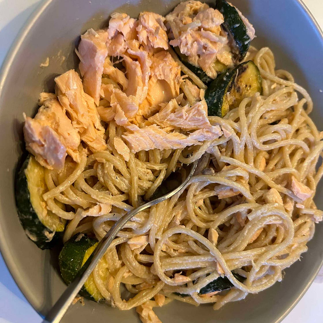 Salmon & Courgette Spaghetti