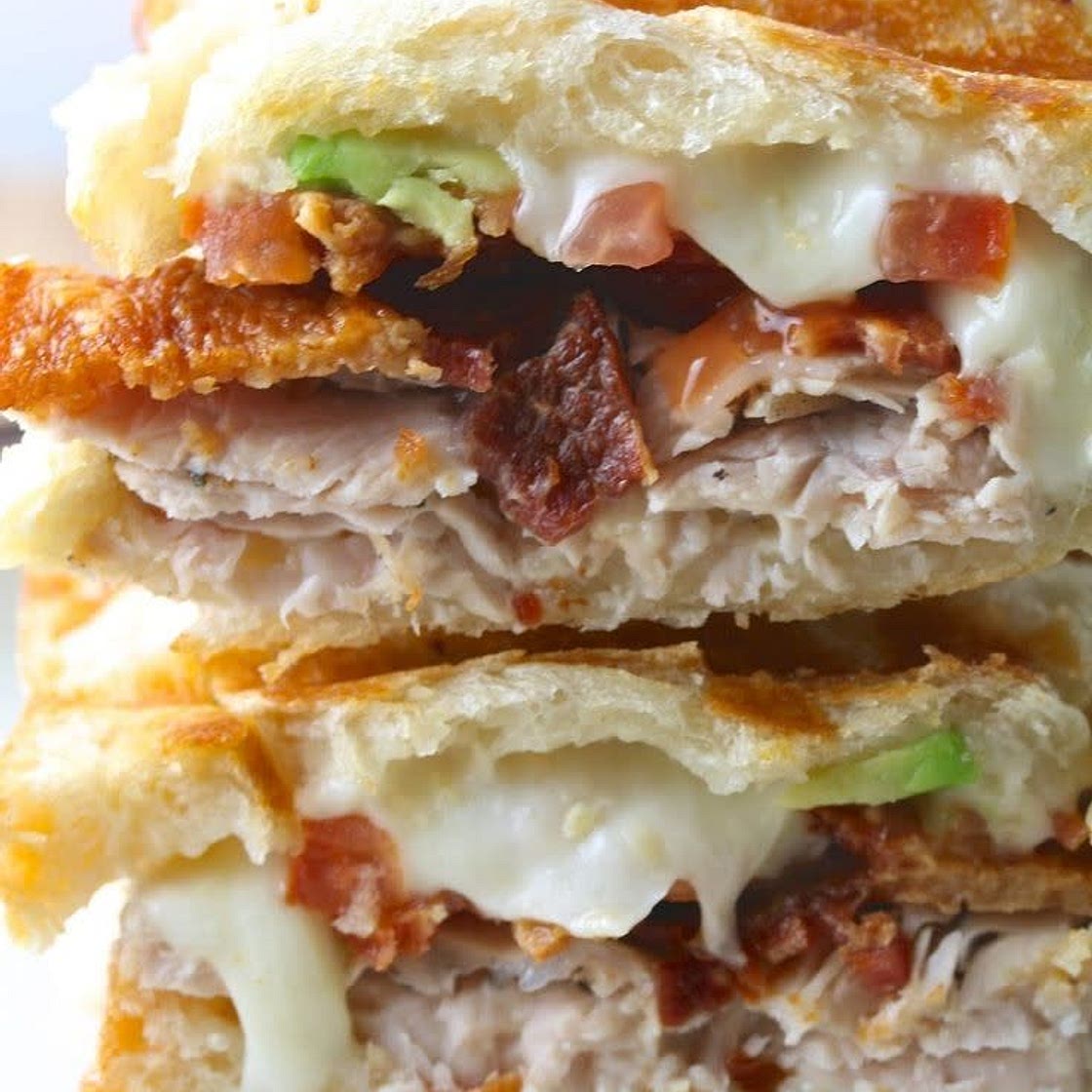 Turkey bacon avocado paninis