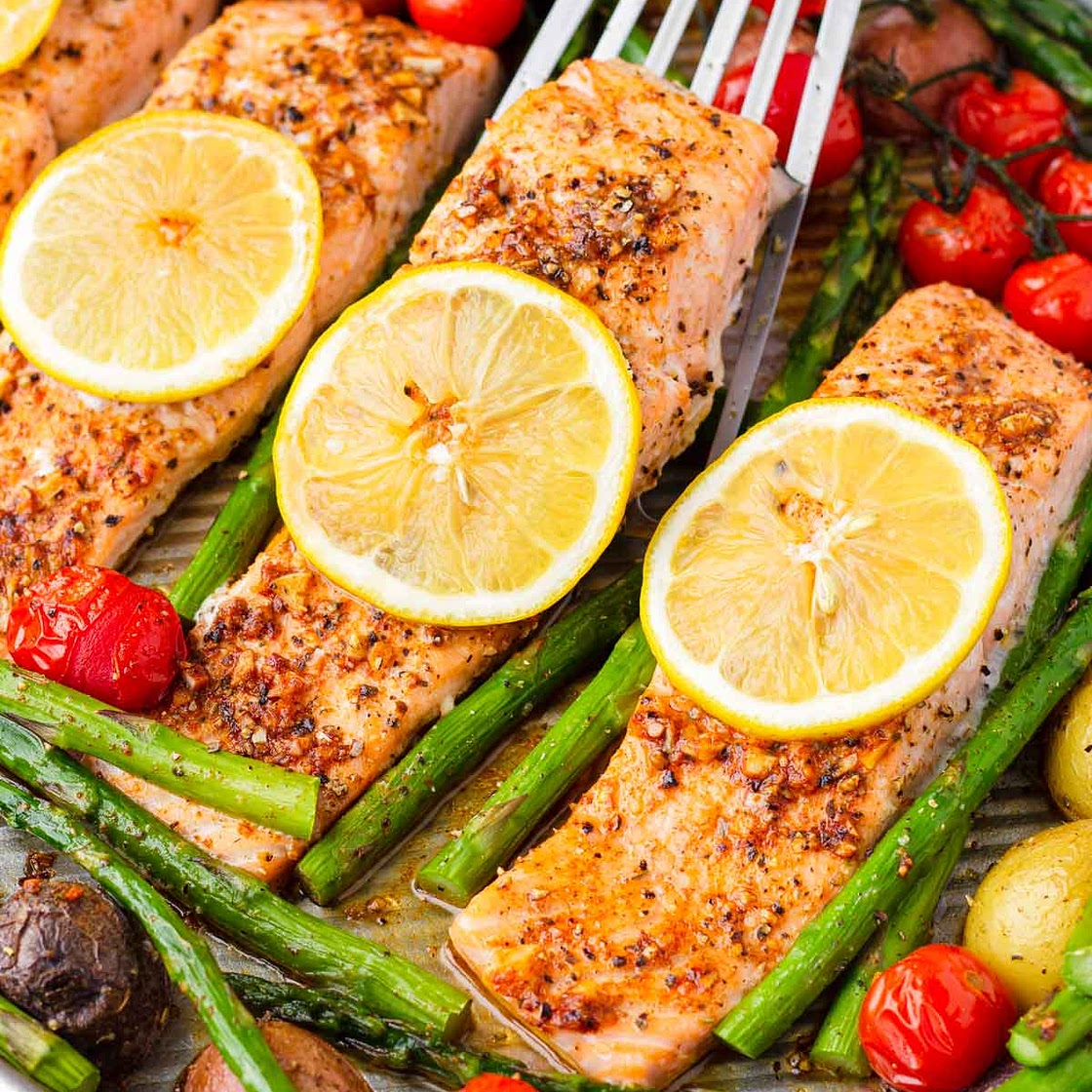 Salmon with Roasted Vegetables