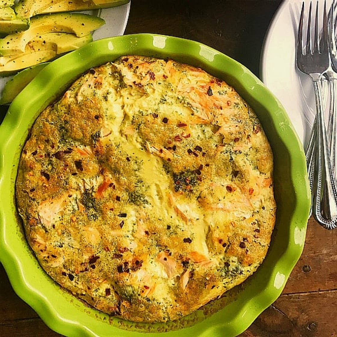 Crustless Salmon Gruyere Quiche Recipe