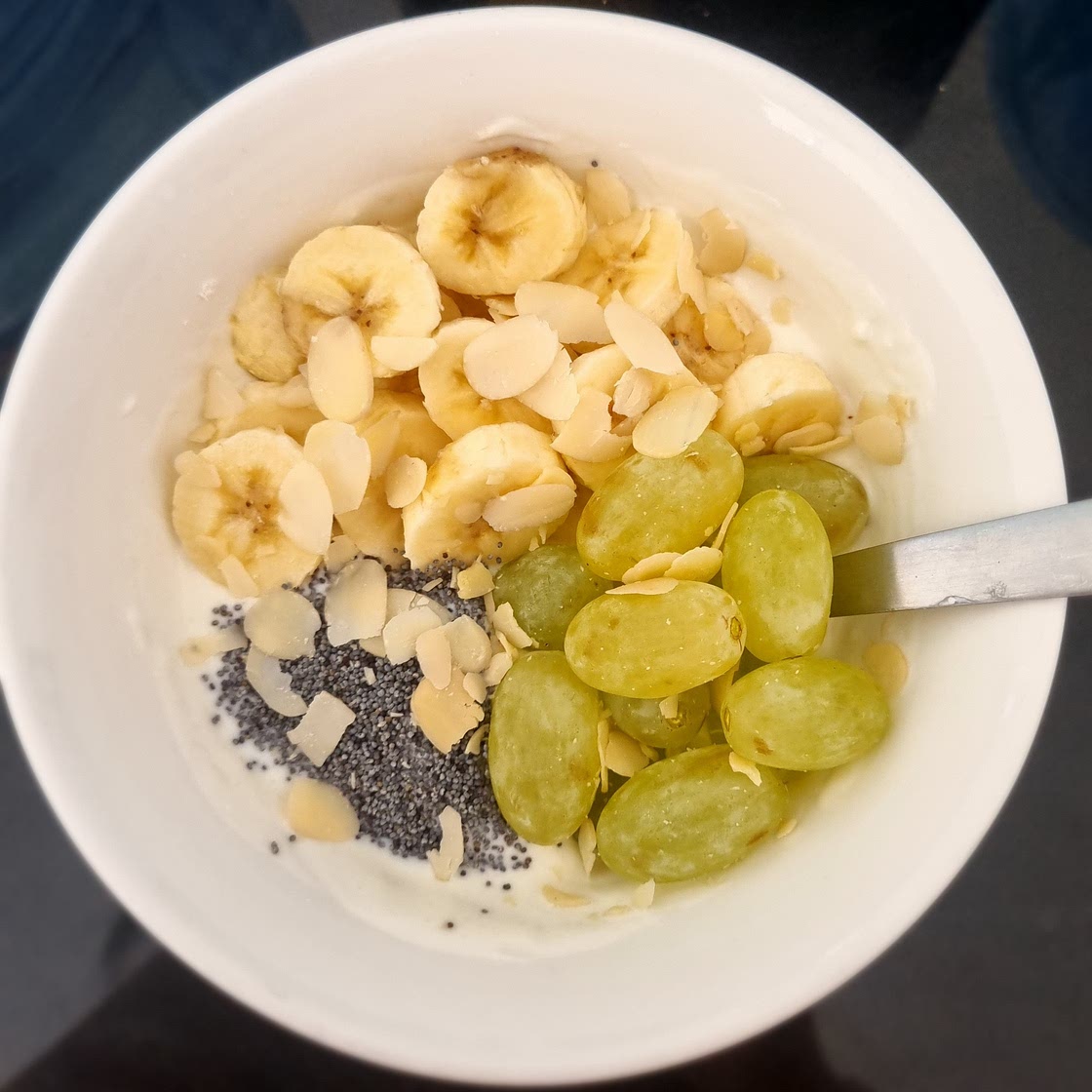 Banana Grape Greek Yogurt Breakfast