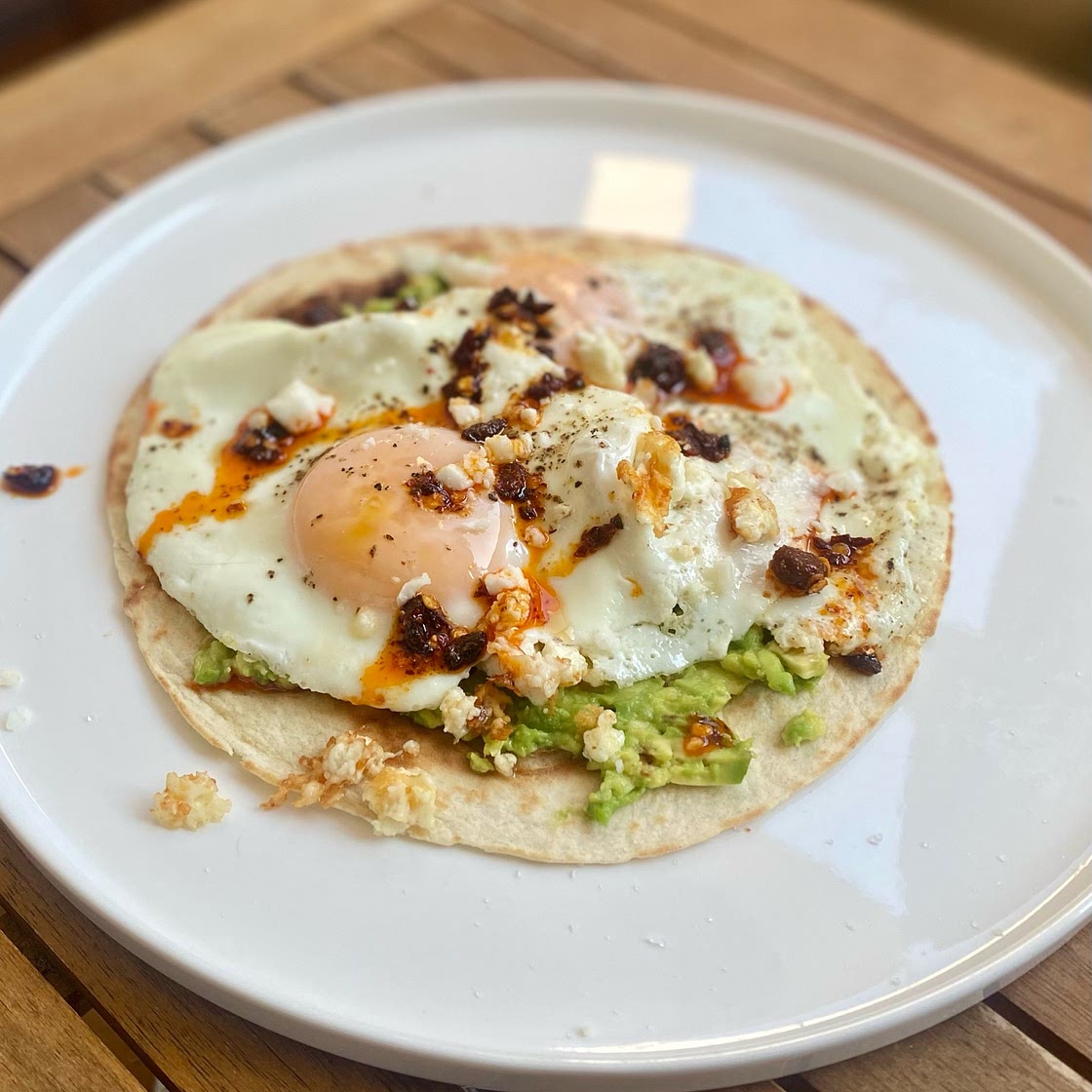 Easy Breakfast Feta Fried Eggs