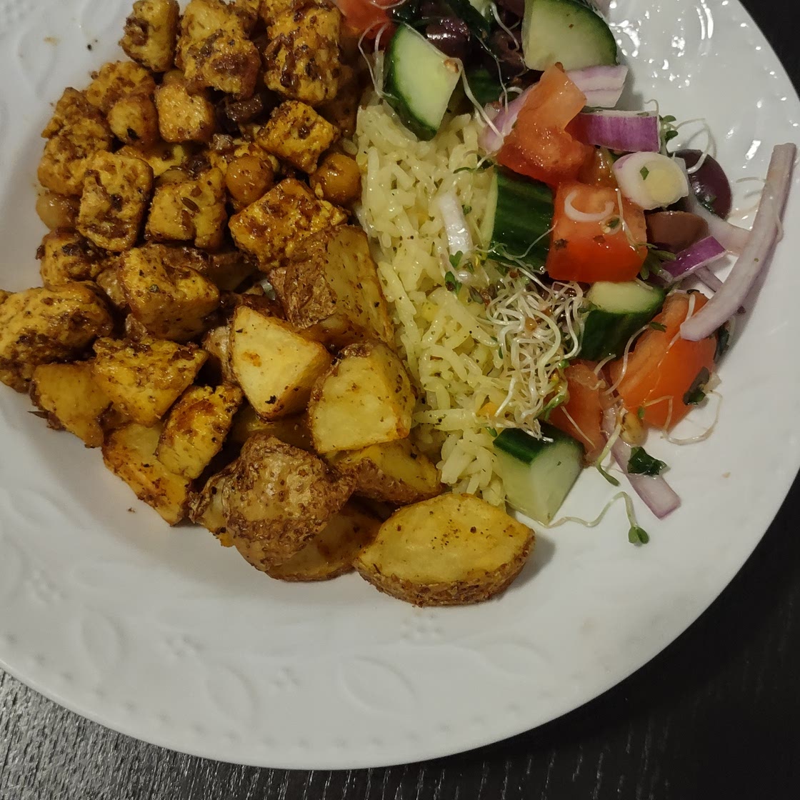 Greek tofu bowl