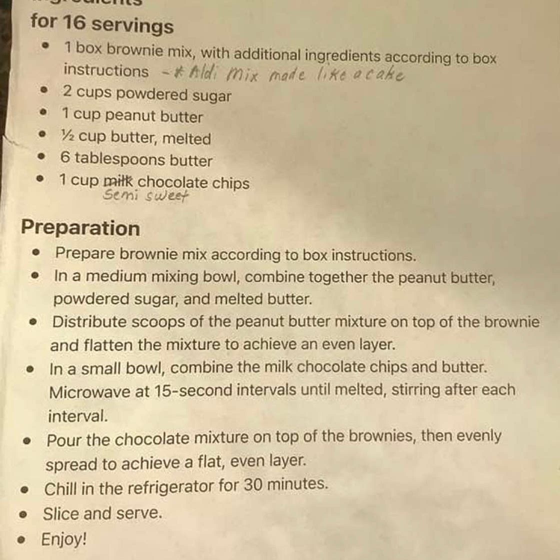 Chocolate Peanut Butter Box Brownies (Buckeye Brownies)