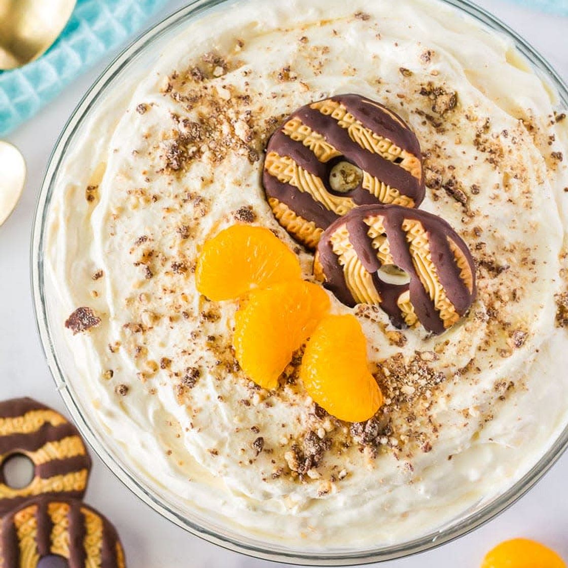 Fudge Stripe Cookie Salad with Mandarin Oranges