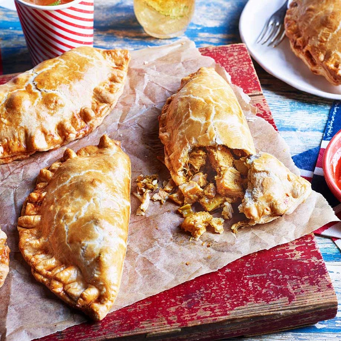 Coronation chicken Pasties