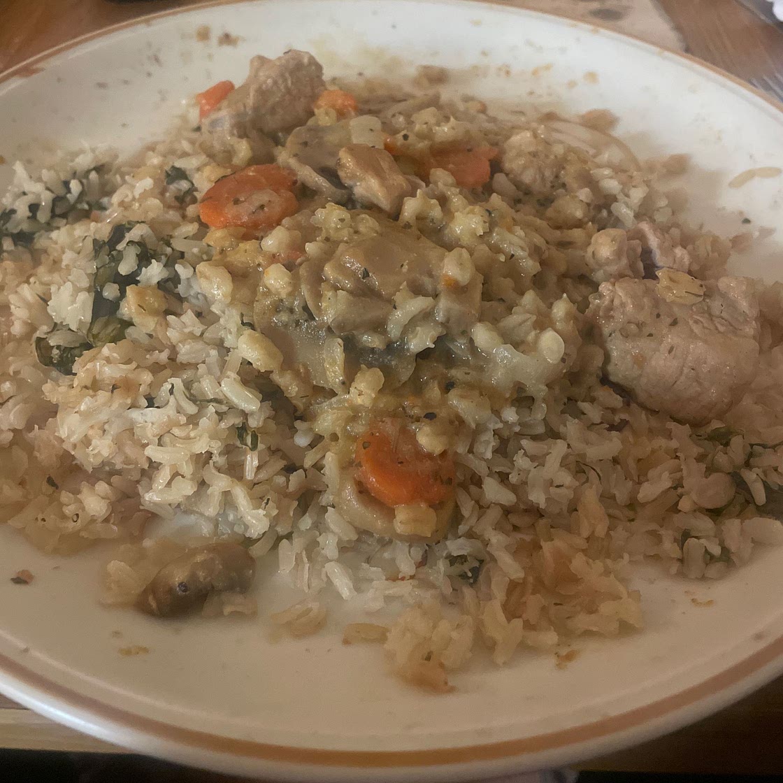 Pork, barley and carrot casserole