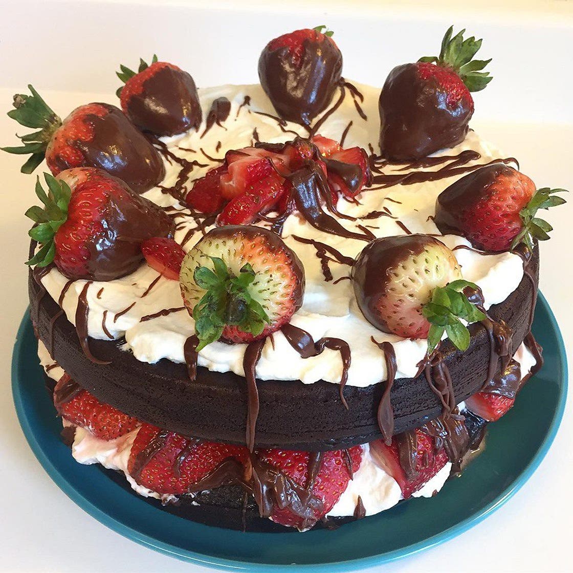 Gluten Free Chocolate Strawberry Whipped Cream Cake