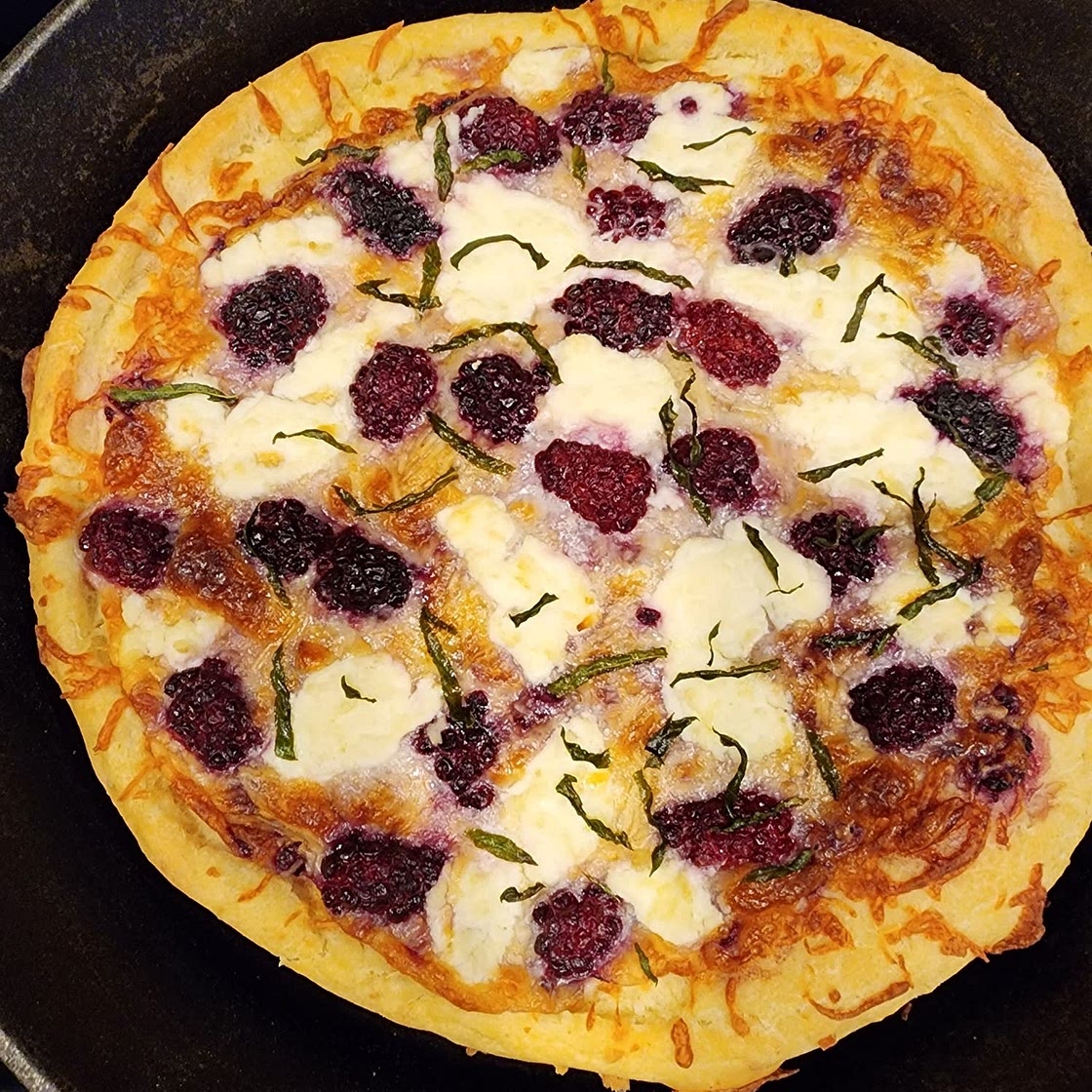 Blackberry, Basil, and Ricotta Pizza