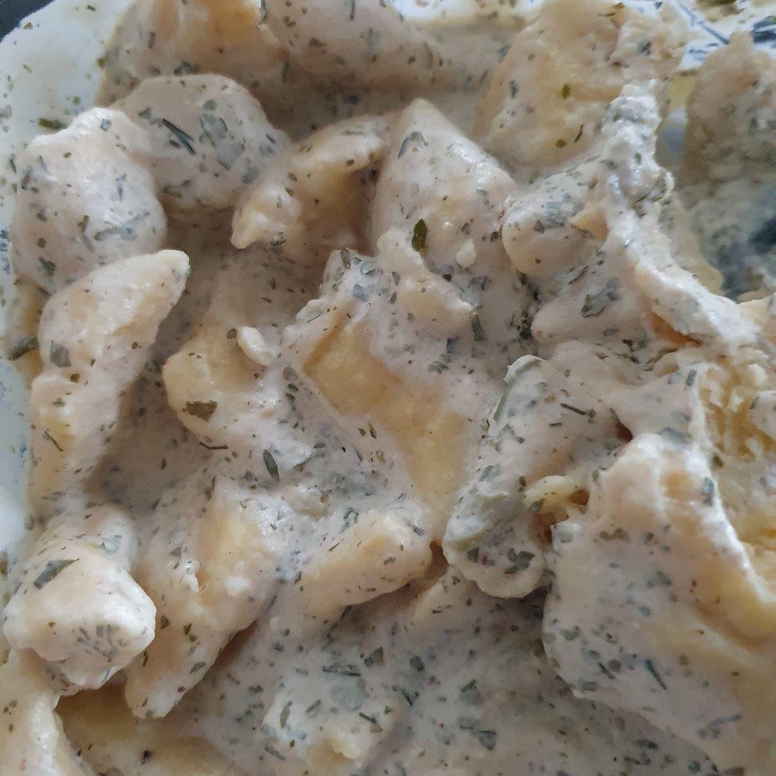 Gnocchi selbstgemachte mit Käsesoße