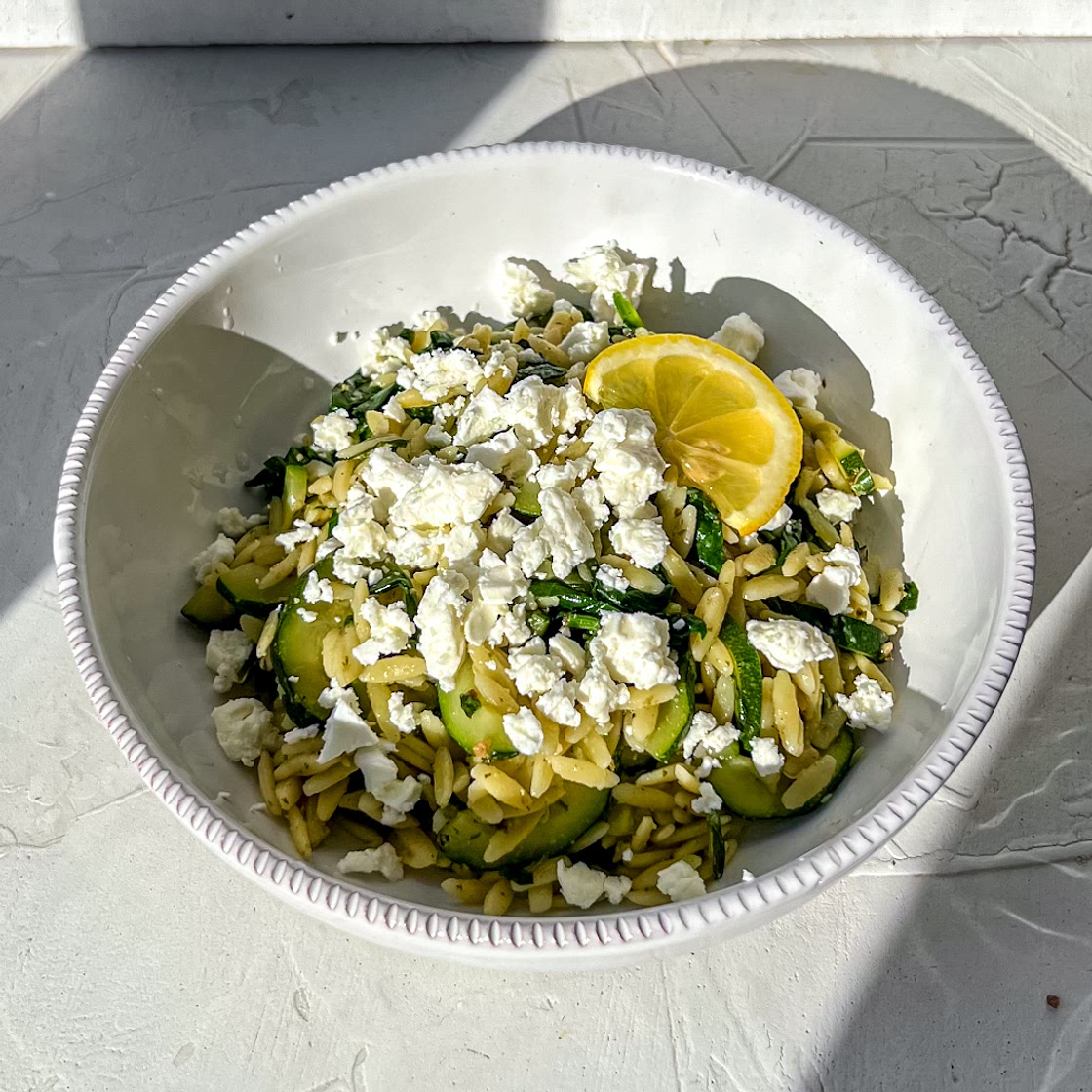 Feta Lemon Pesto Orzo