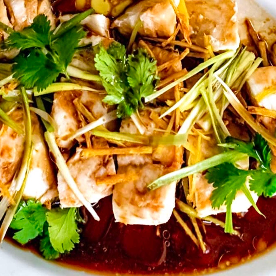 Steamed Fish Fillets With Pomegranate Molasses Sauce