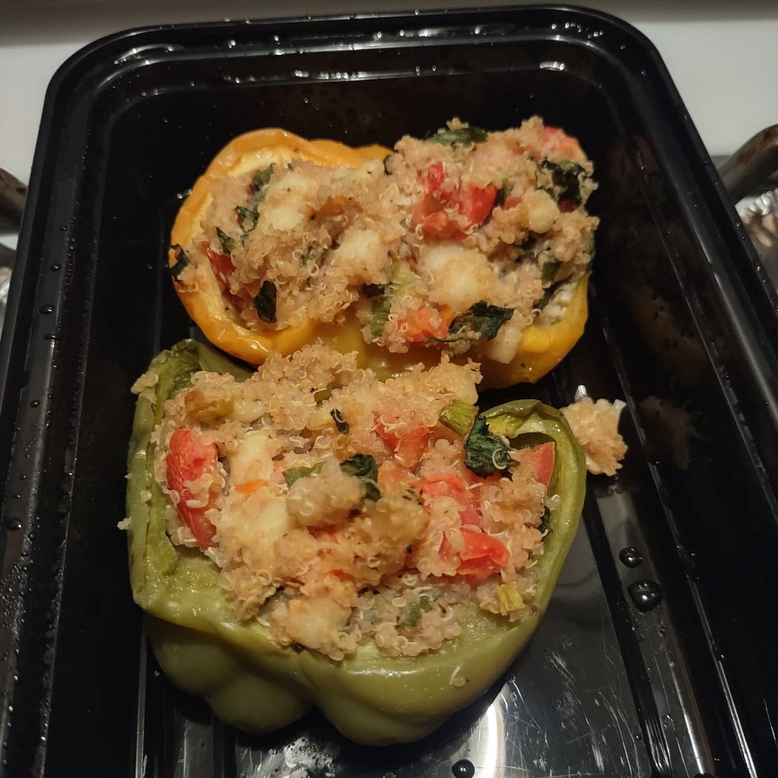Halloumi-stuffed peppers