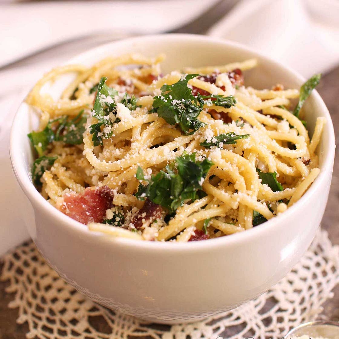 Pasta Carbonara For One