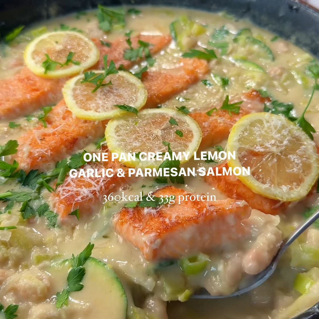 One pan creamy lemon and garlic salmon