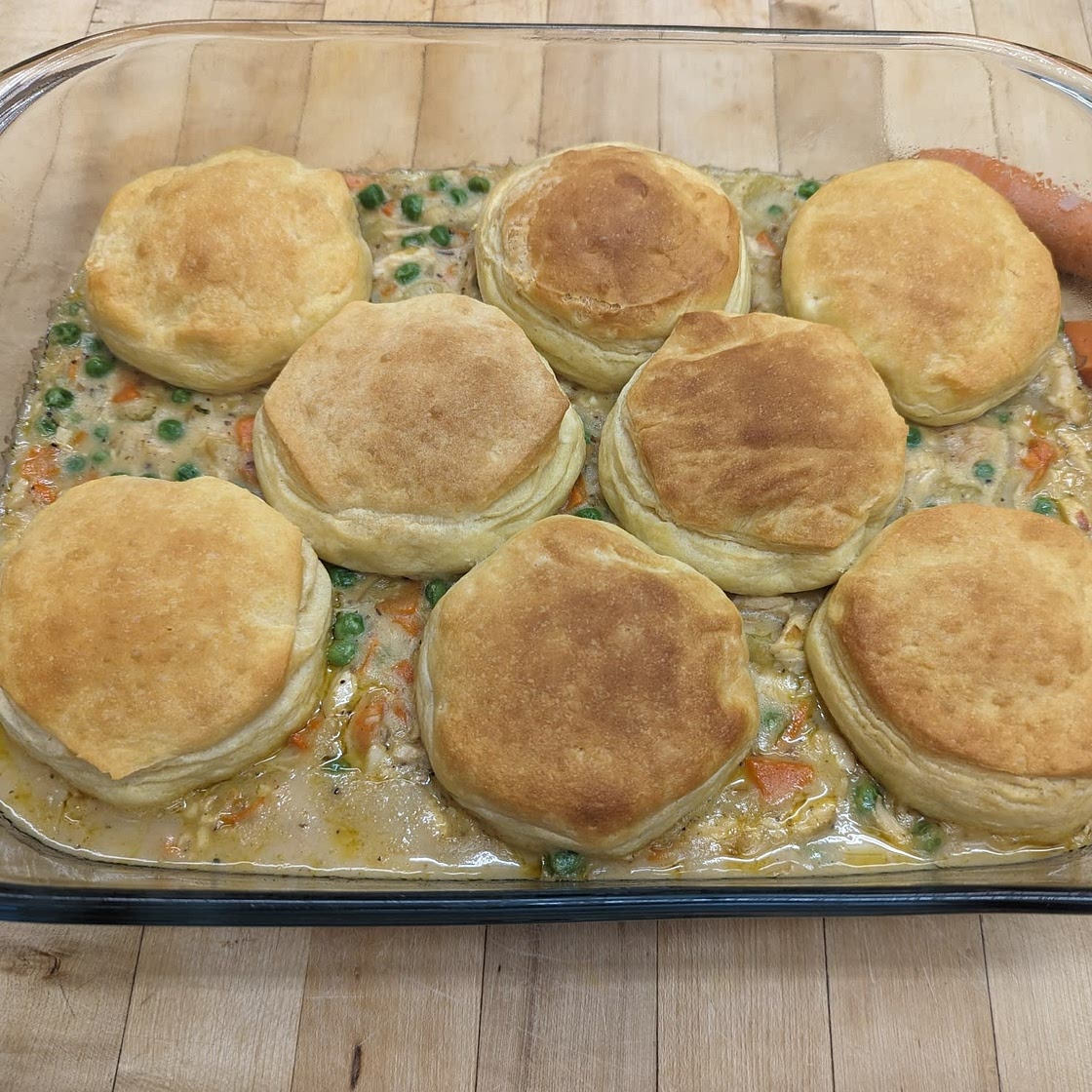 Chicken Pot Pie with Biscuits