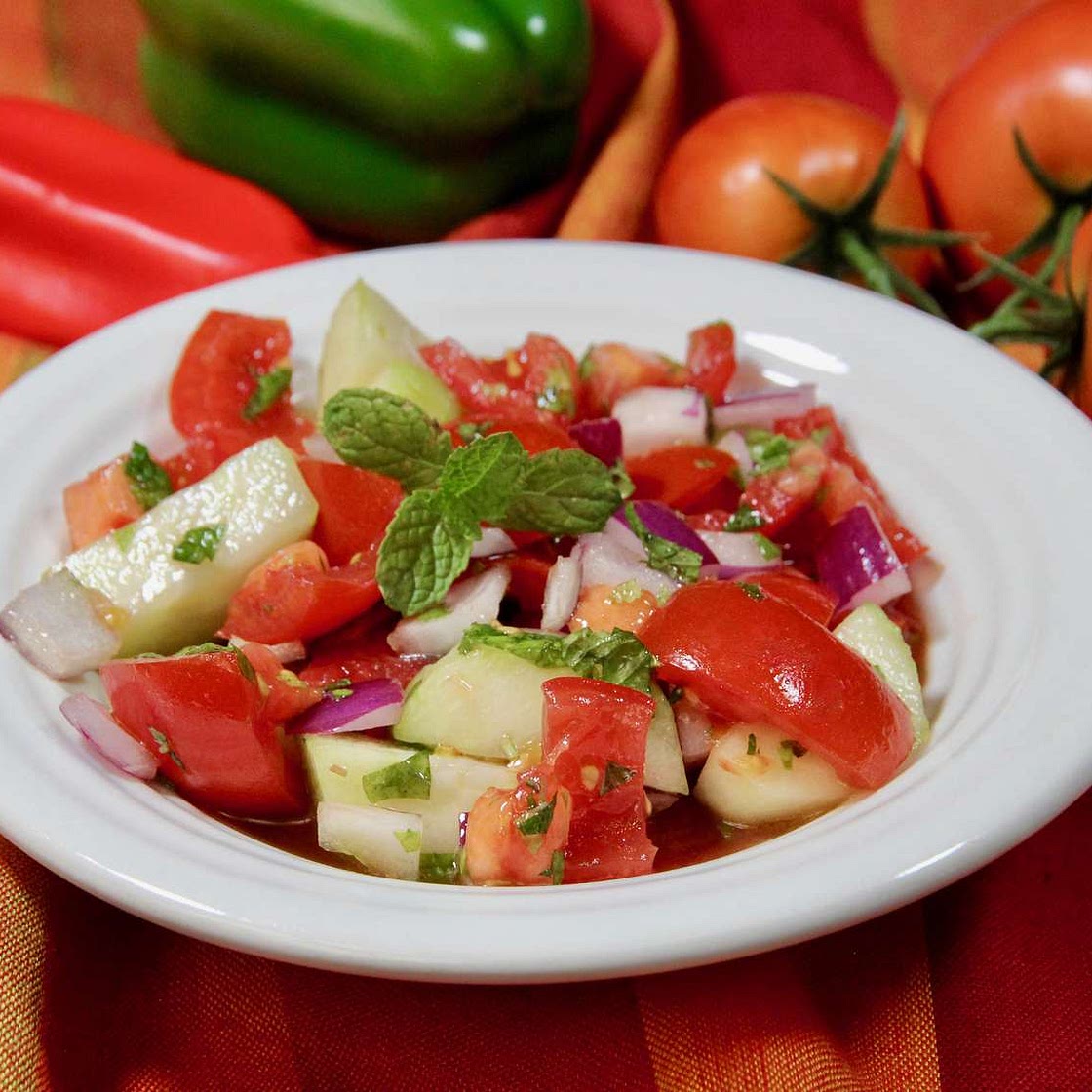Tomato Cucumber Salad with Mint