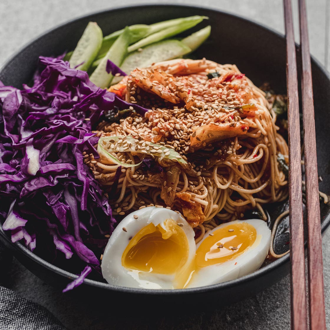 Korean Spicy Cold Noodles (Bibim Guksu)