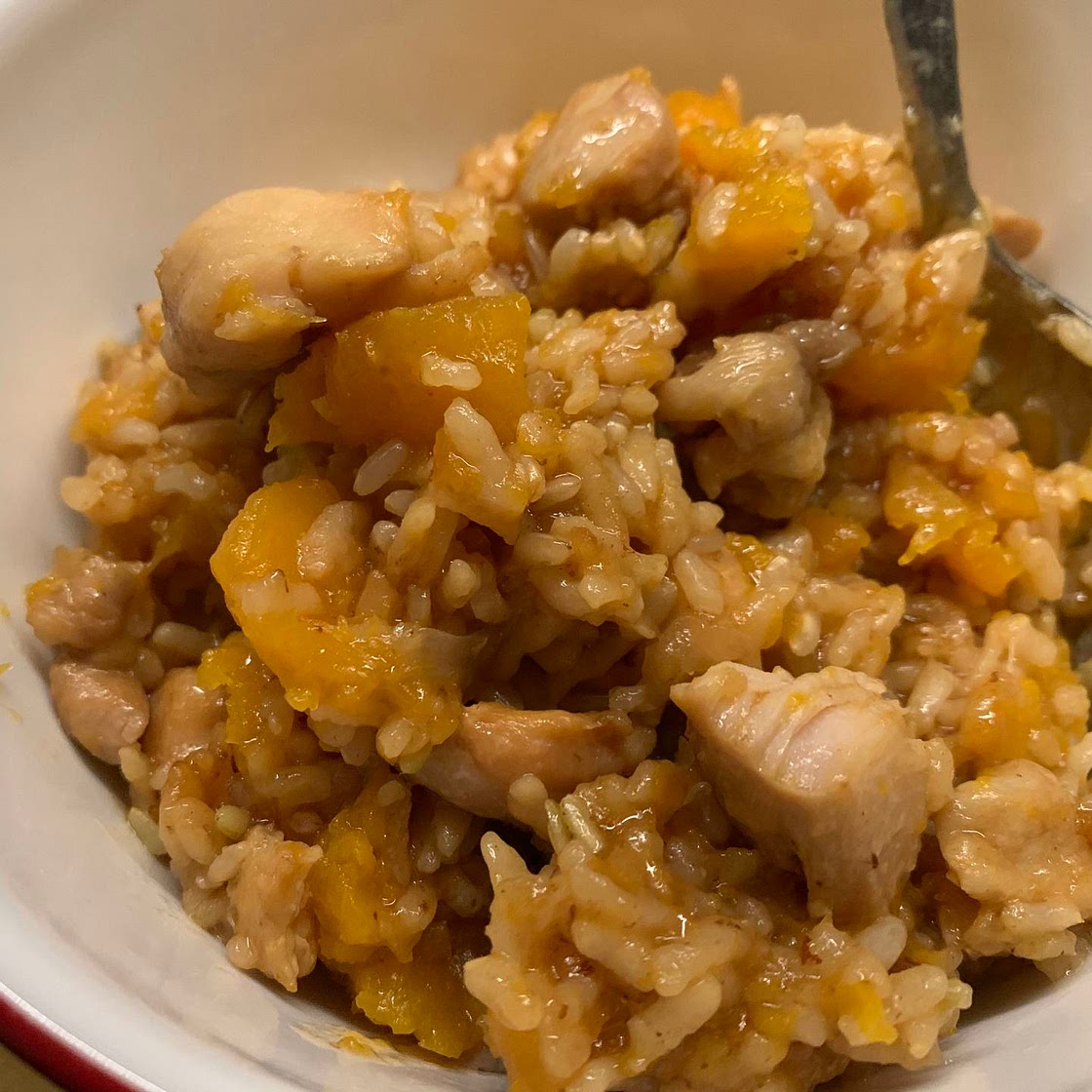 Butternut squash and chicken rice