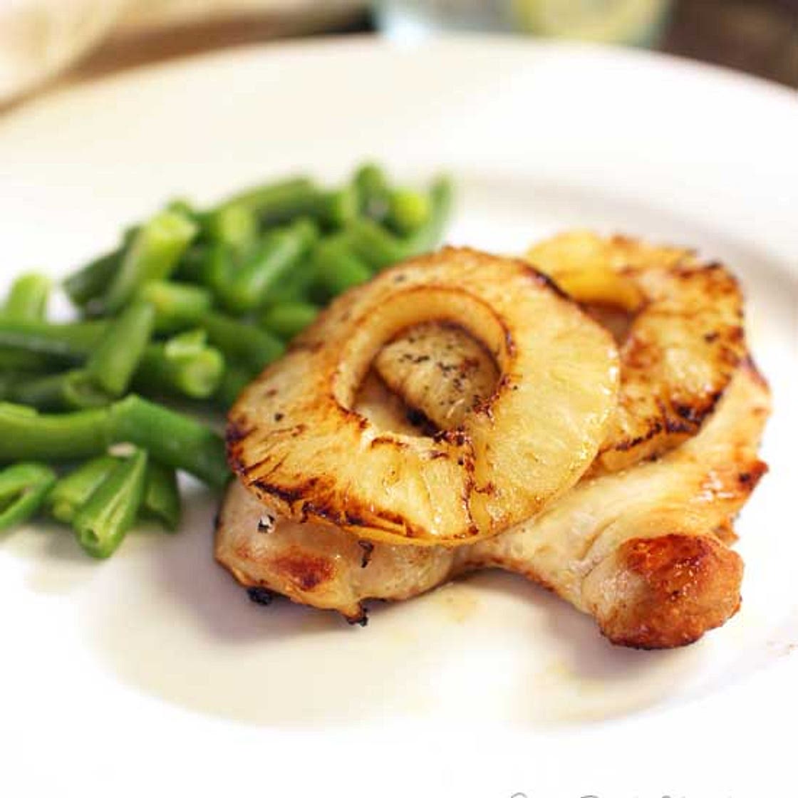 Broiled Chicken with Pineapples For One