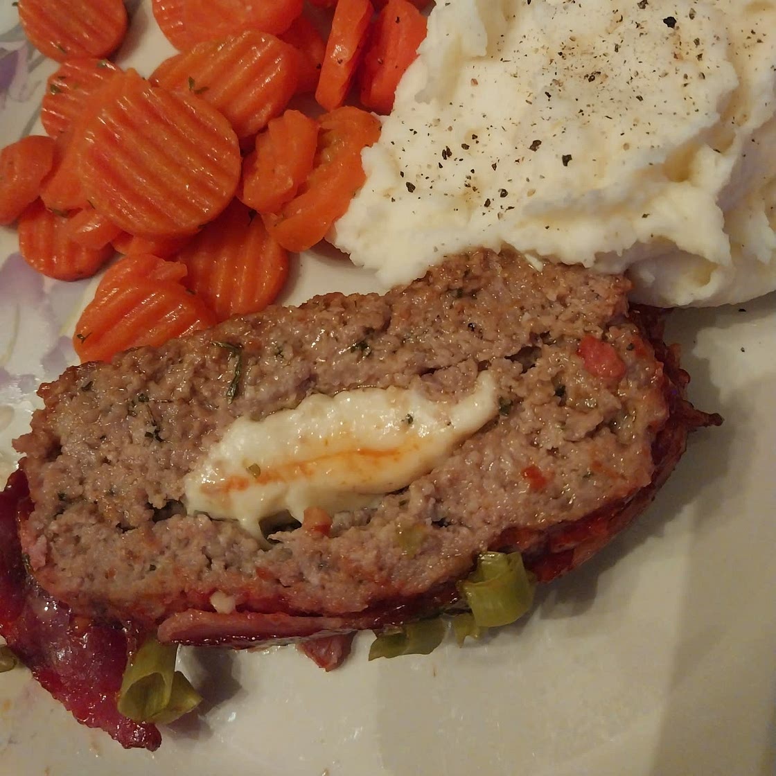 Mozzarella Stuffed Meatloaf