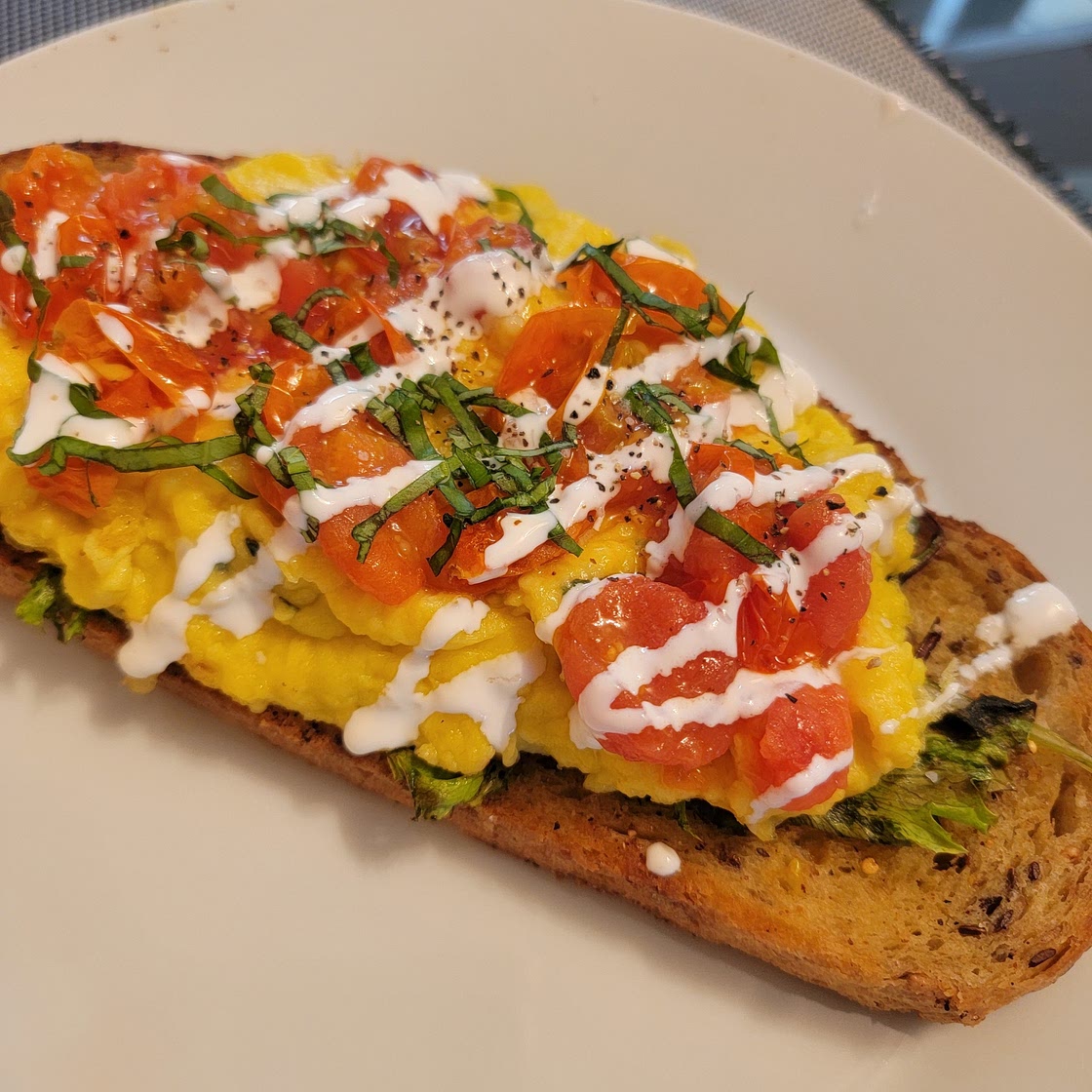 Spinach & Mixed Greens Breakfast Toast
