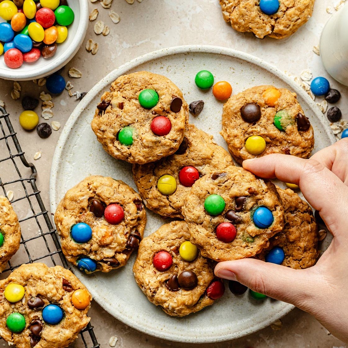 Healthy Flourless Monster Cookies