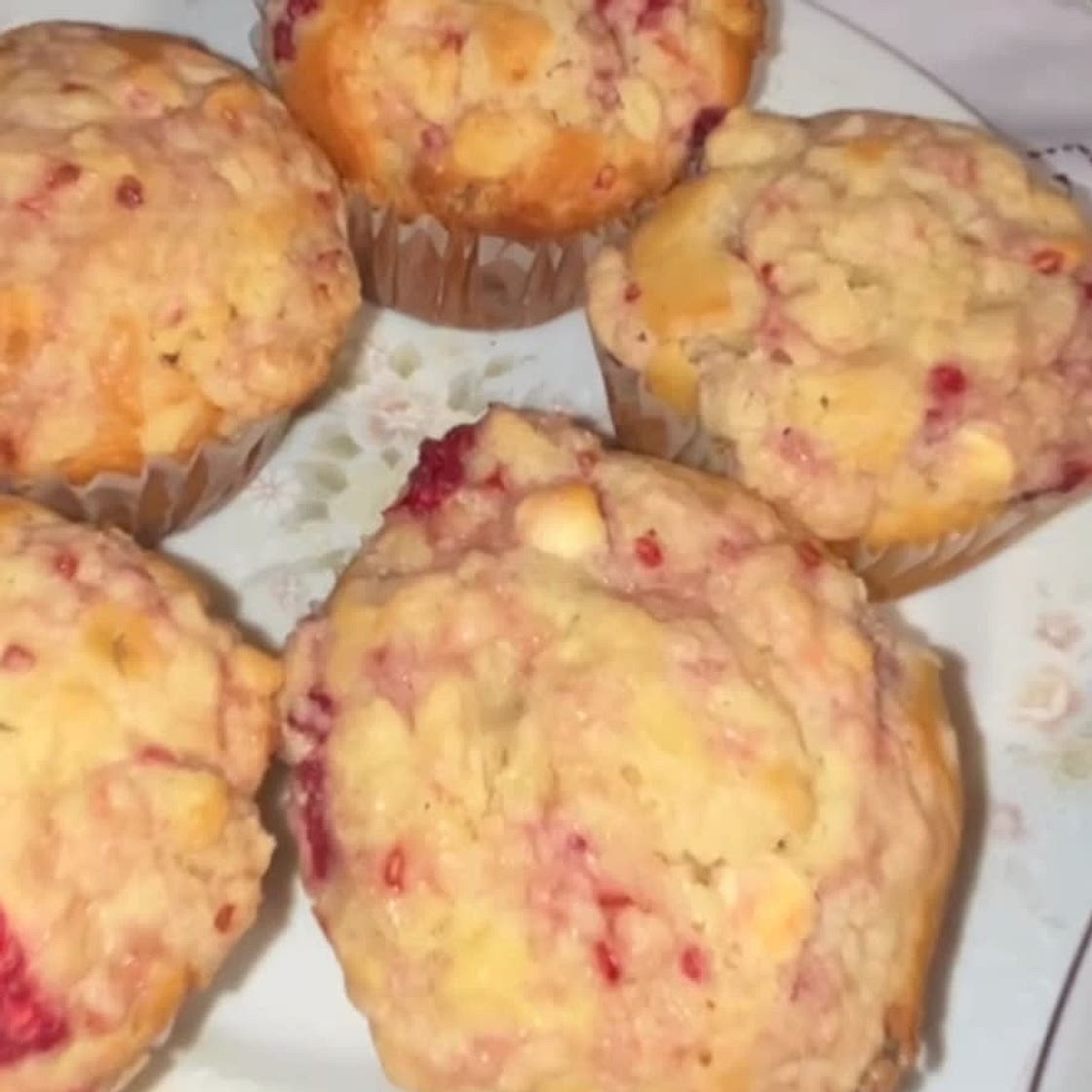 Raspberry and White Chocolate Muffins