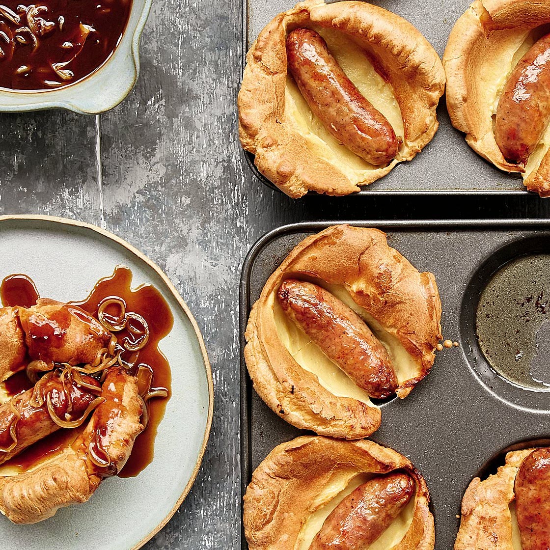 Mary Berry Classic: Individual toads in the hole with onion grav