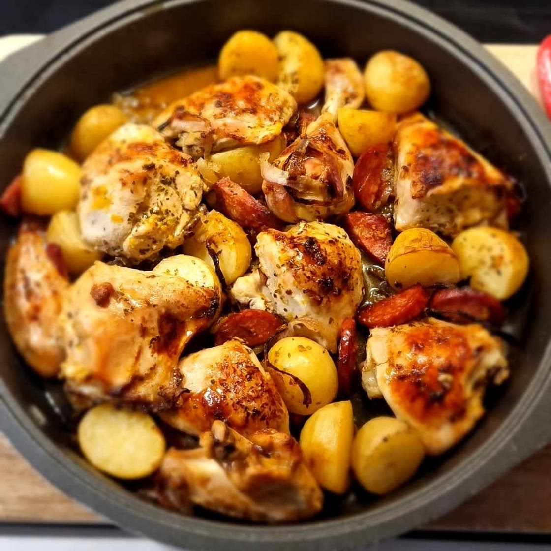 Spanish Chicken With Chorizo and Potatoes