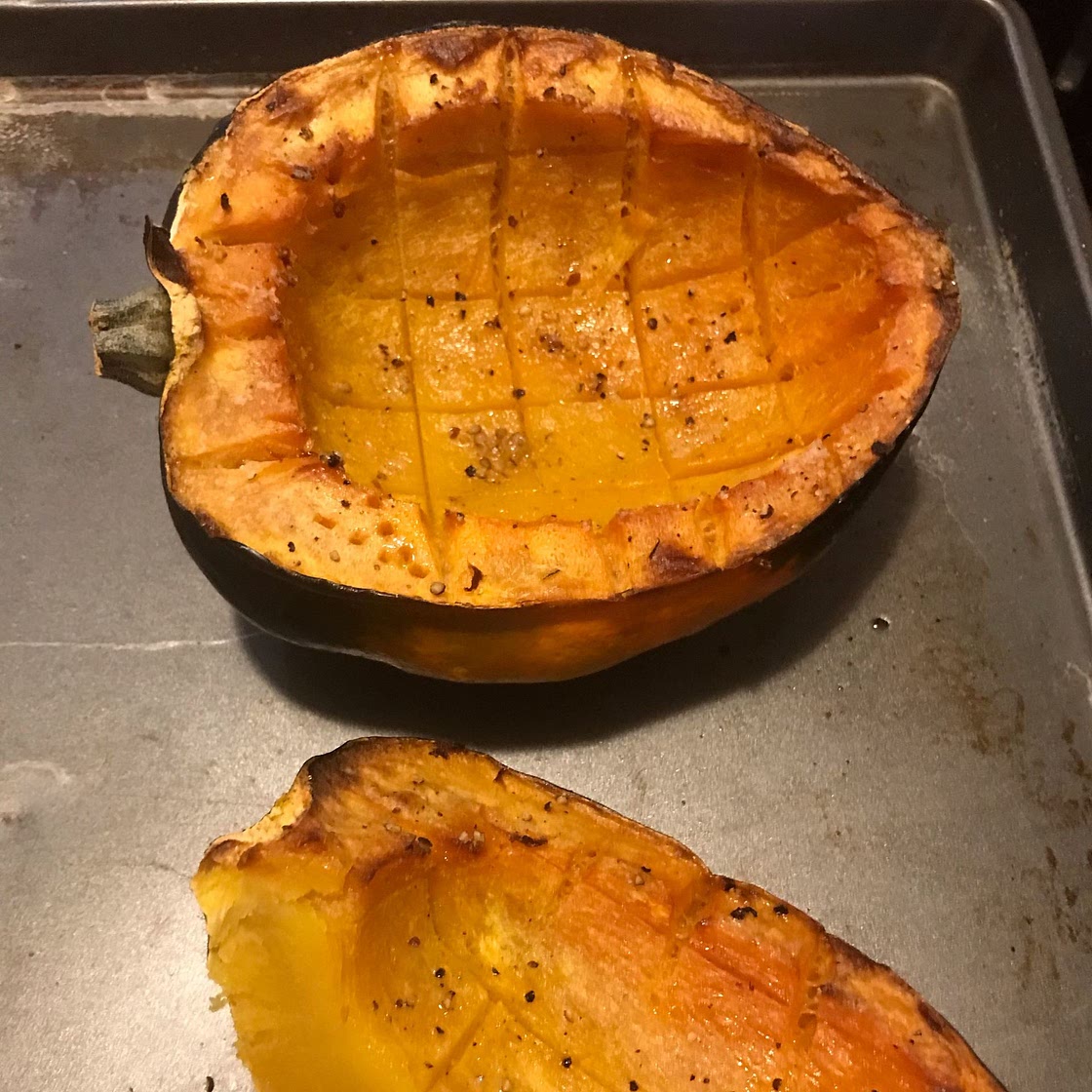 Baked Acorn Squash with Butter and Brown Sugar
