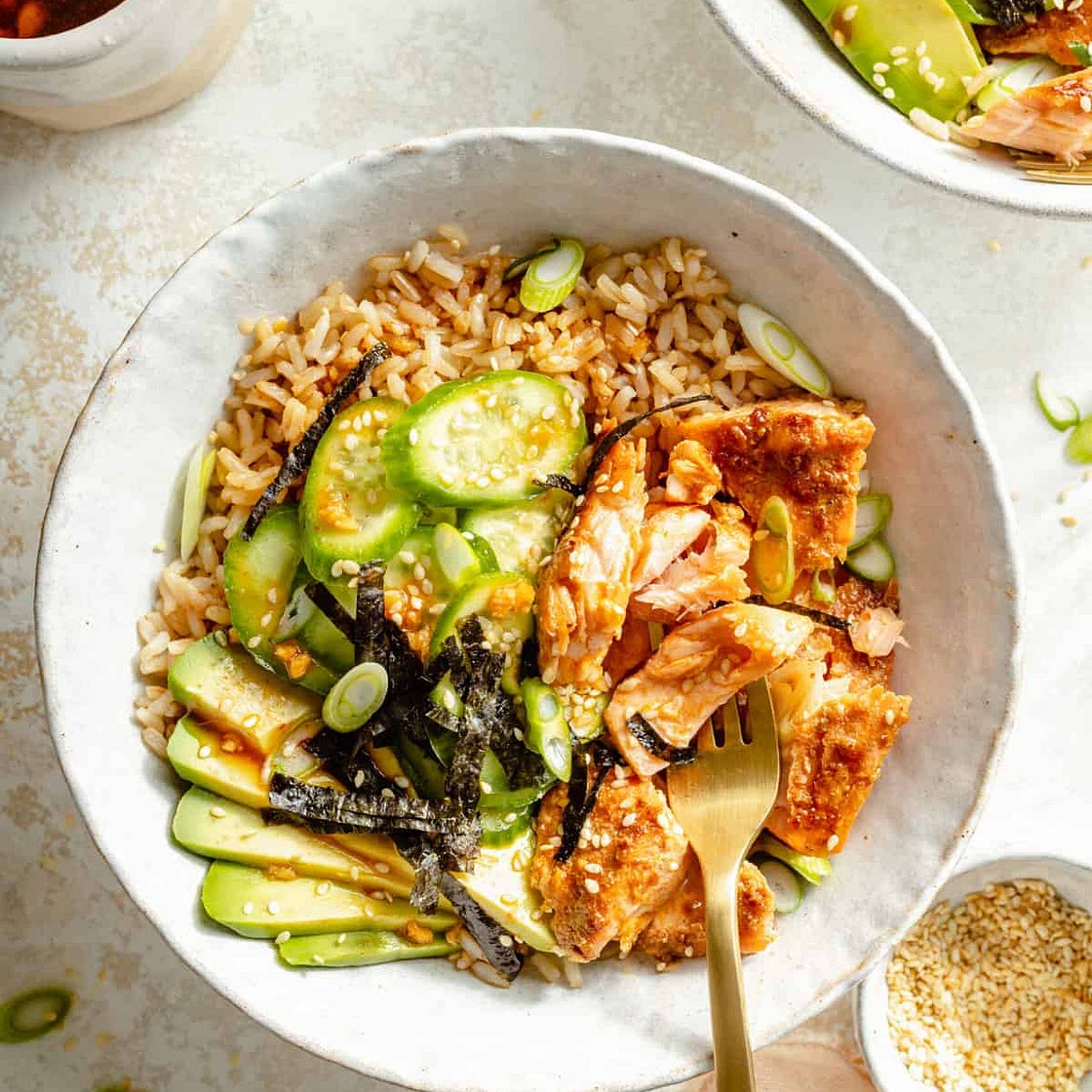 Baked Salmon Sushi Bowls