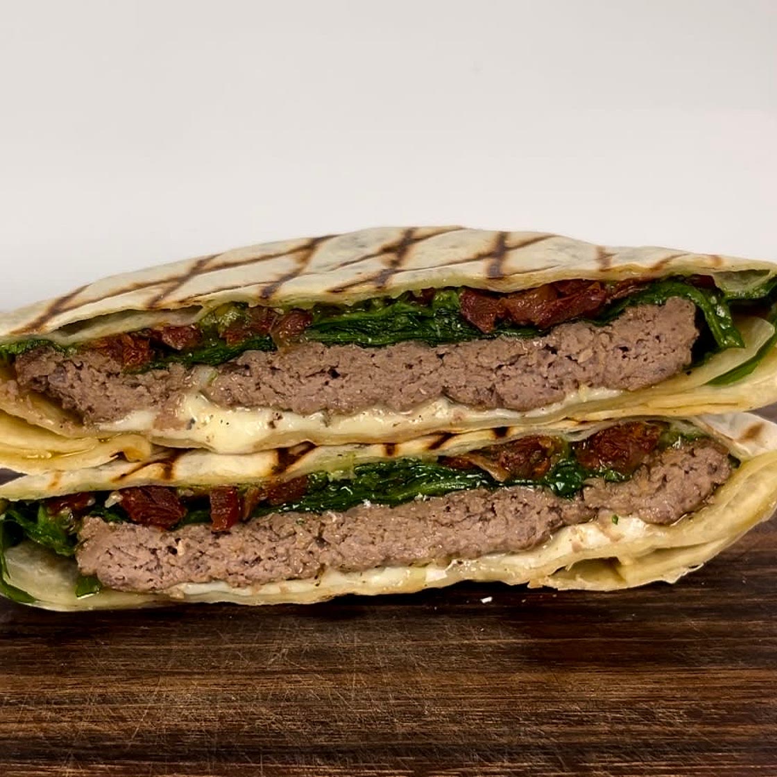 Mediterranean burger wrap