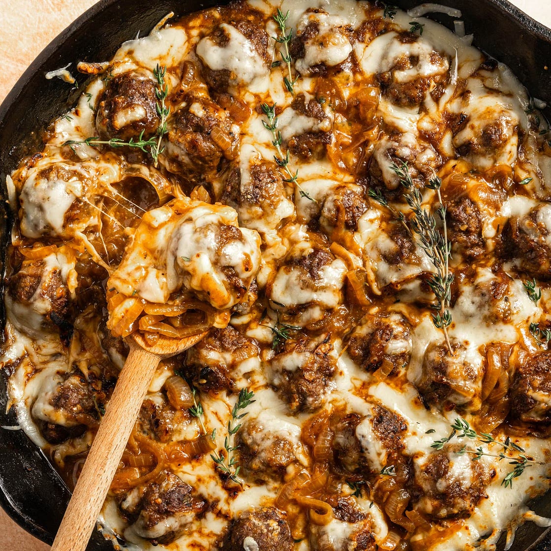 Cheesy French Onion Meatballs