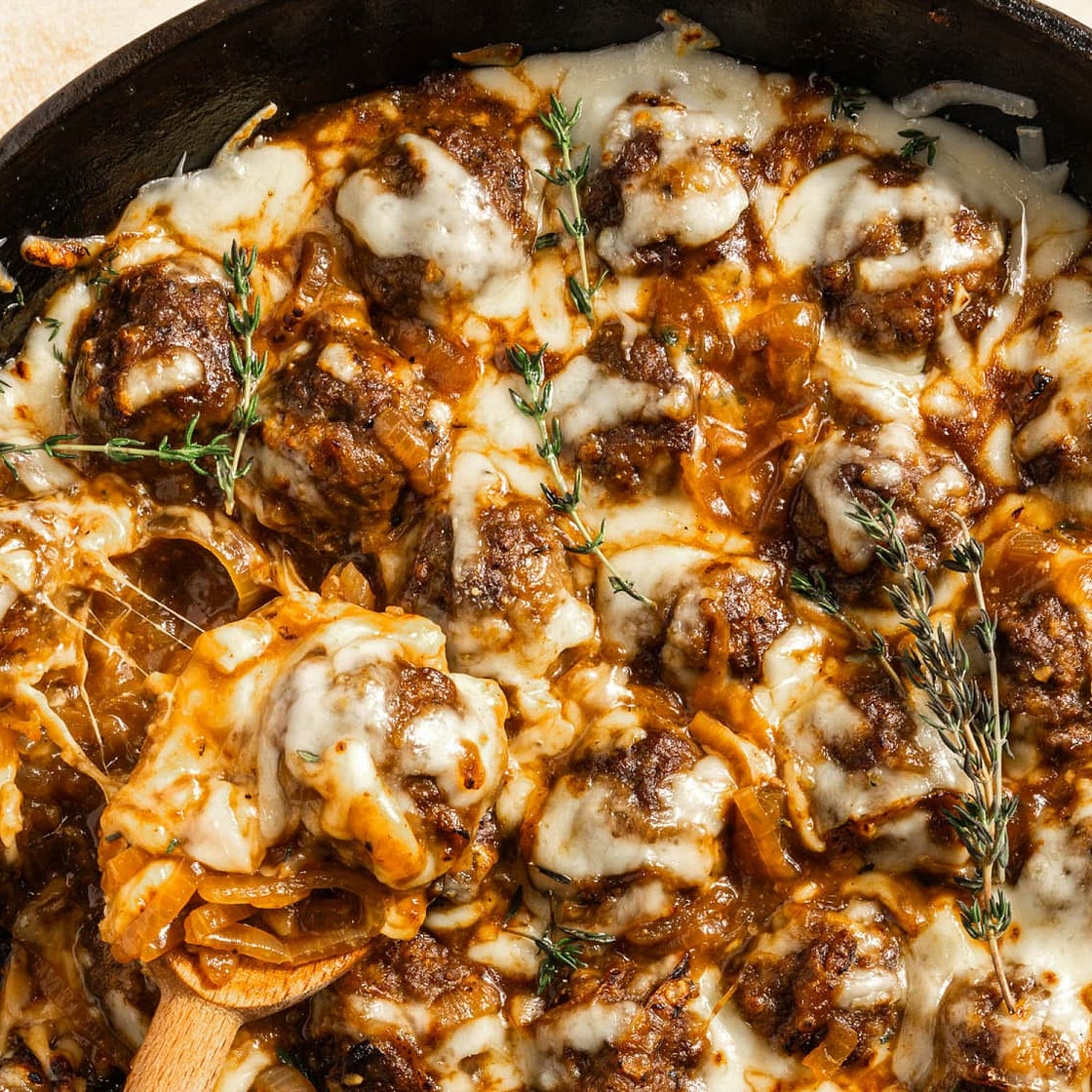 Cheesy French Onion Meatballs