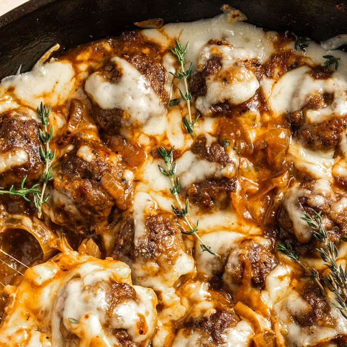 Cheesy French Onion Meatballs