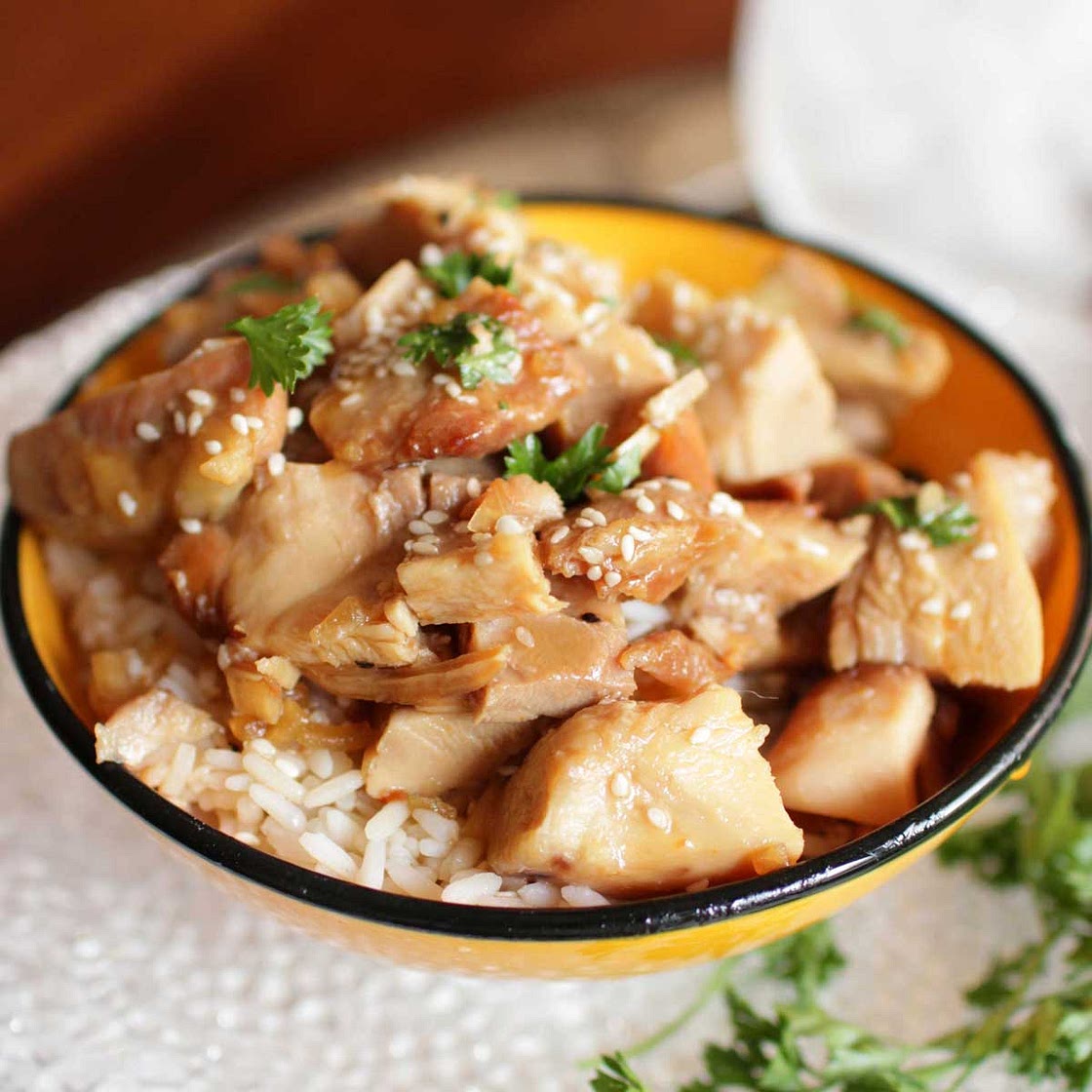 Slow Cooker Sesame Chicken For One
