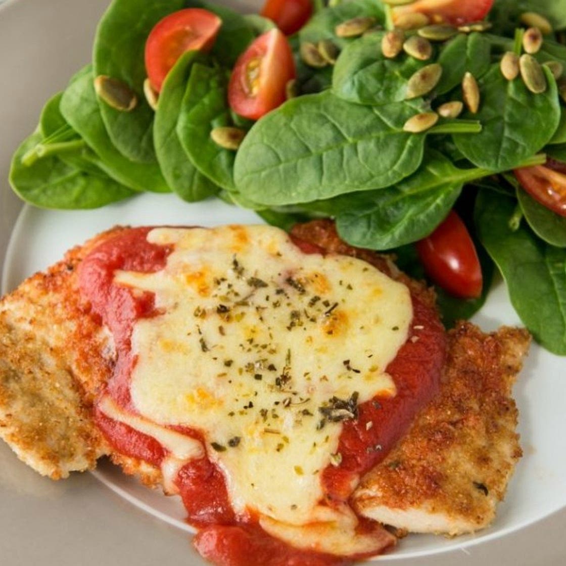 Chicken Parmigiana With Salad
