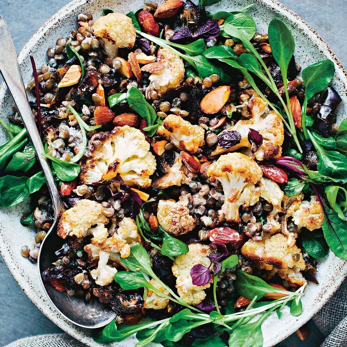 Warm Cauliflower Lentil Salad
