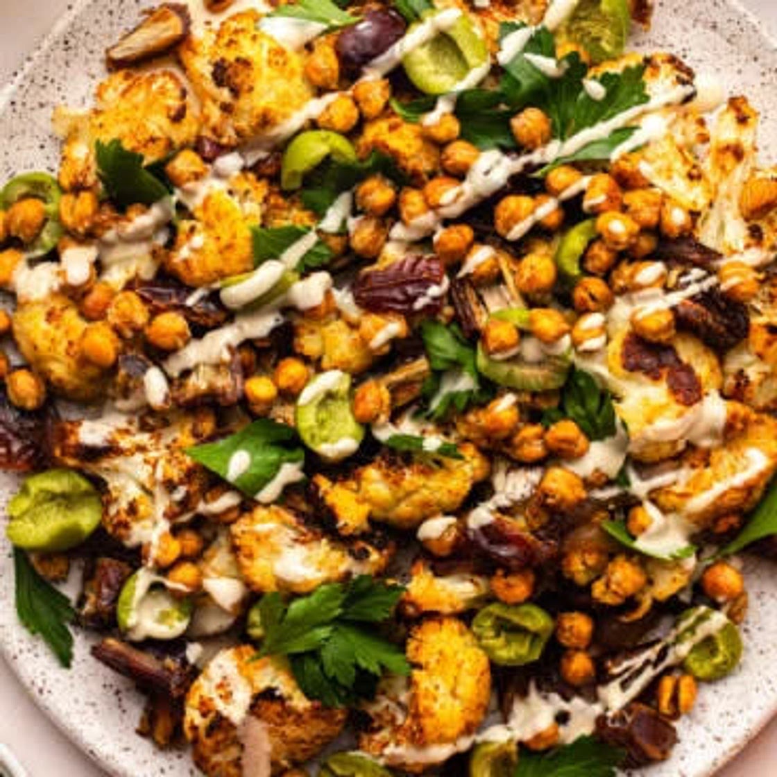 Roasted Cauliflower Salad with Crispy Chickpeas