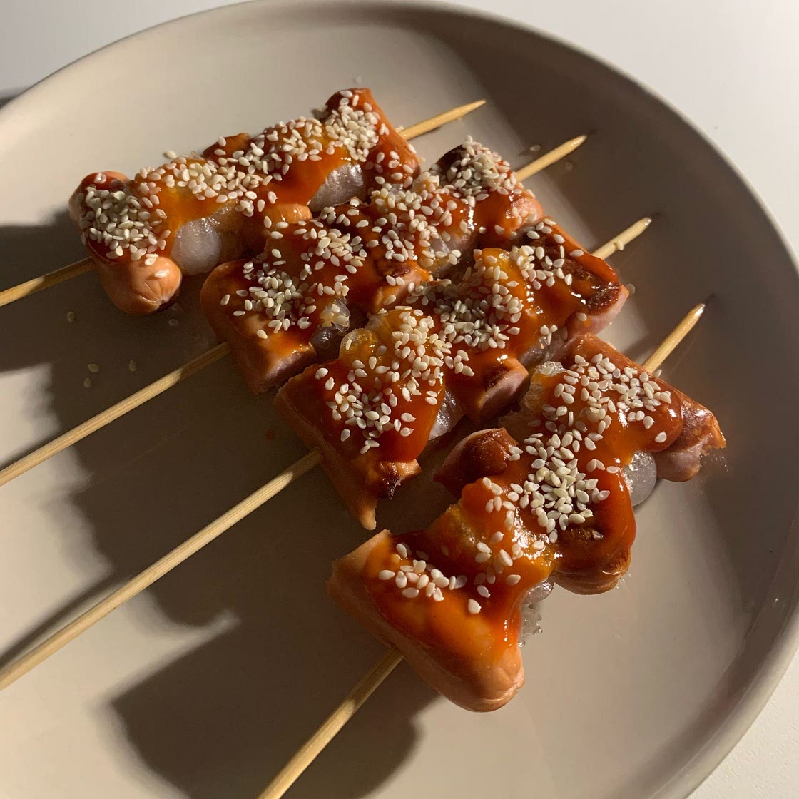 Tteok-Kkochi (Korean Rice Cake Skewers)