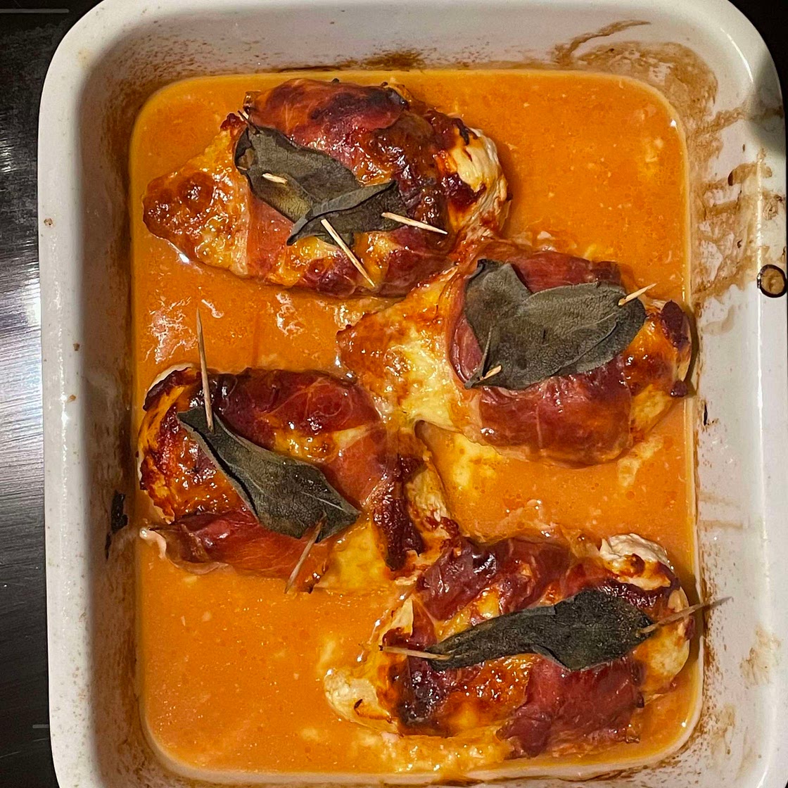 Parma-Hühnchen mit Steinpilz-Risotto-Reis