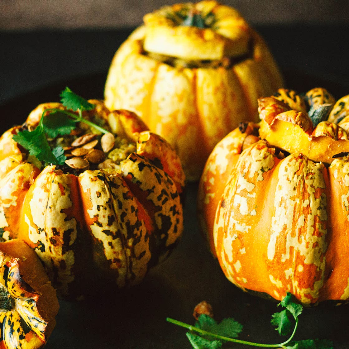 Chickpea Curry Stuffed Pumpkins