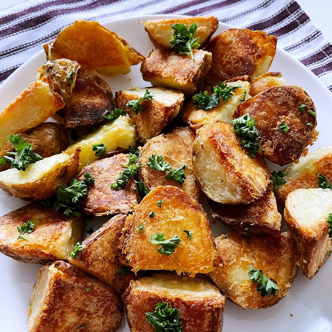 Crispy Potatoes with Lemon Dijon Chicken