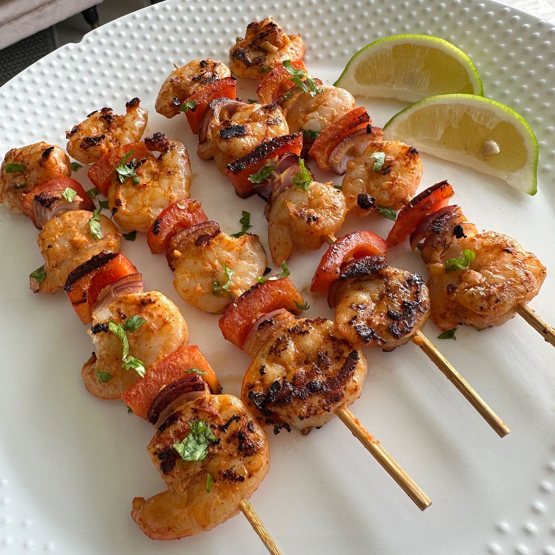 Coconut Red Curry Shrimp Skewers
