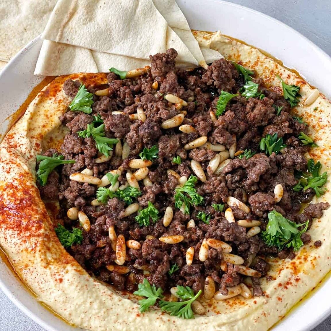 Hummus with Spiced Meat