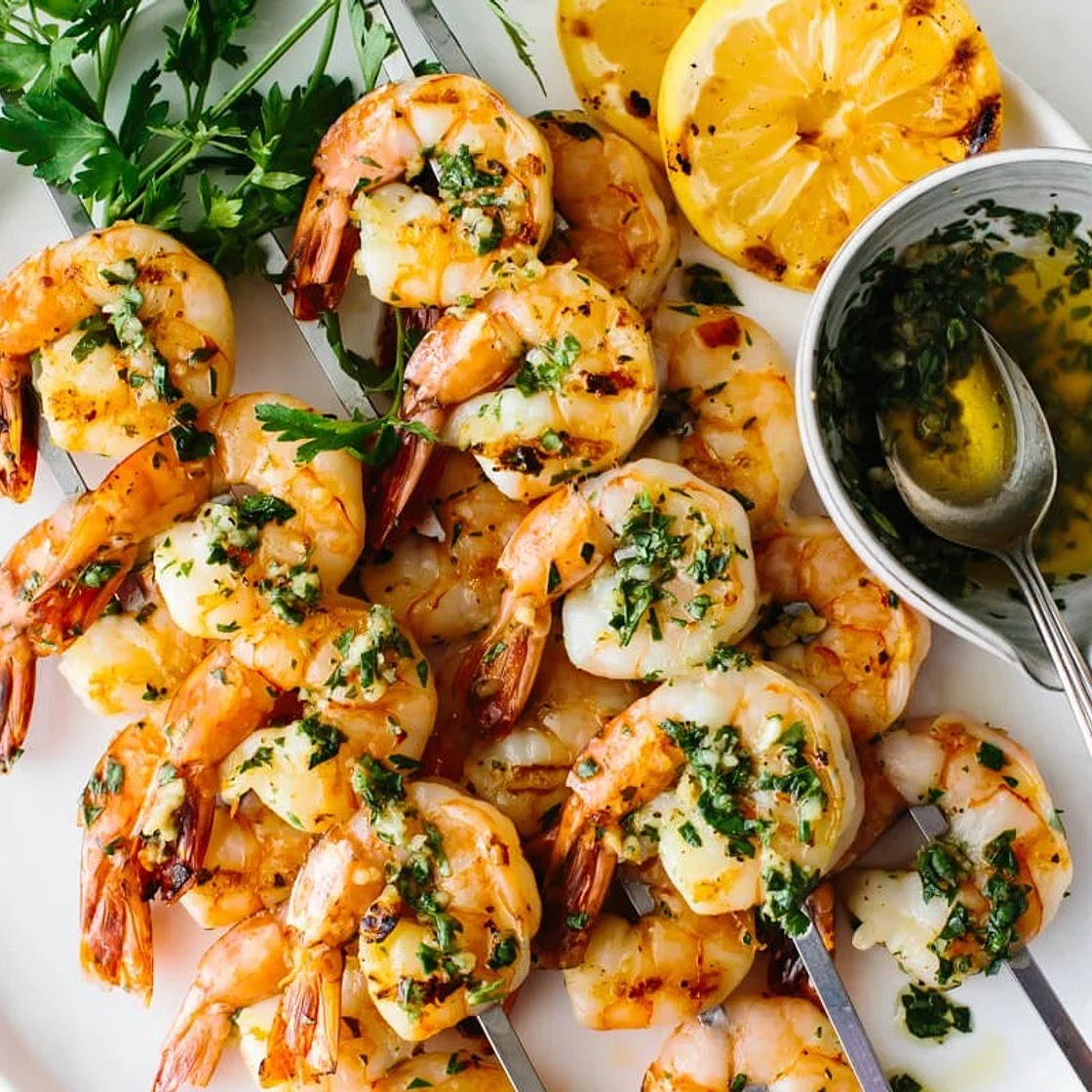 Garlic Grilled Shrimp Skewers