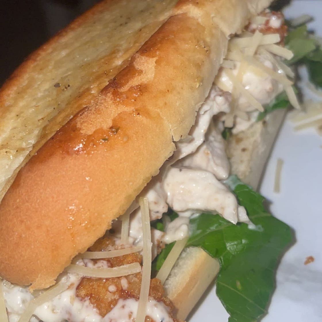 Parmesan Crusted Chicken Caesar Salad Sandwich 
