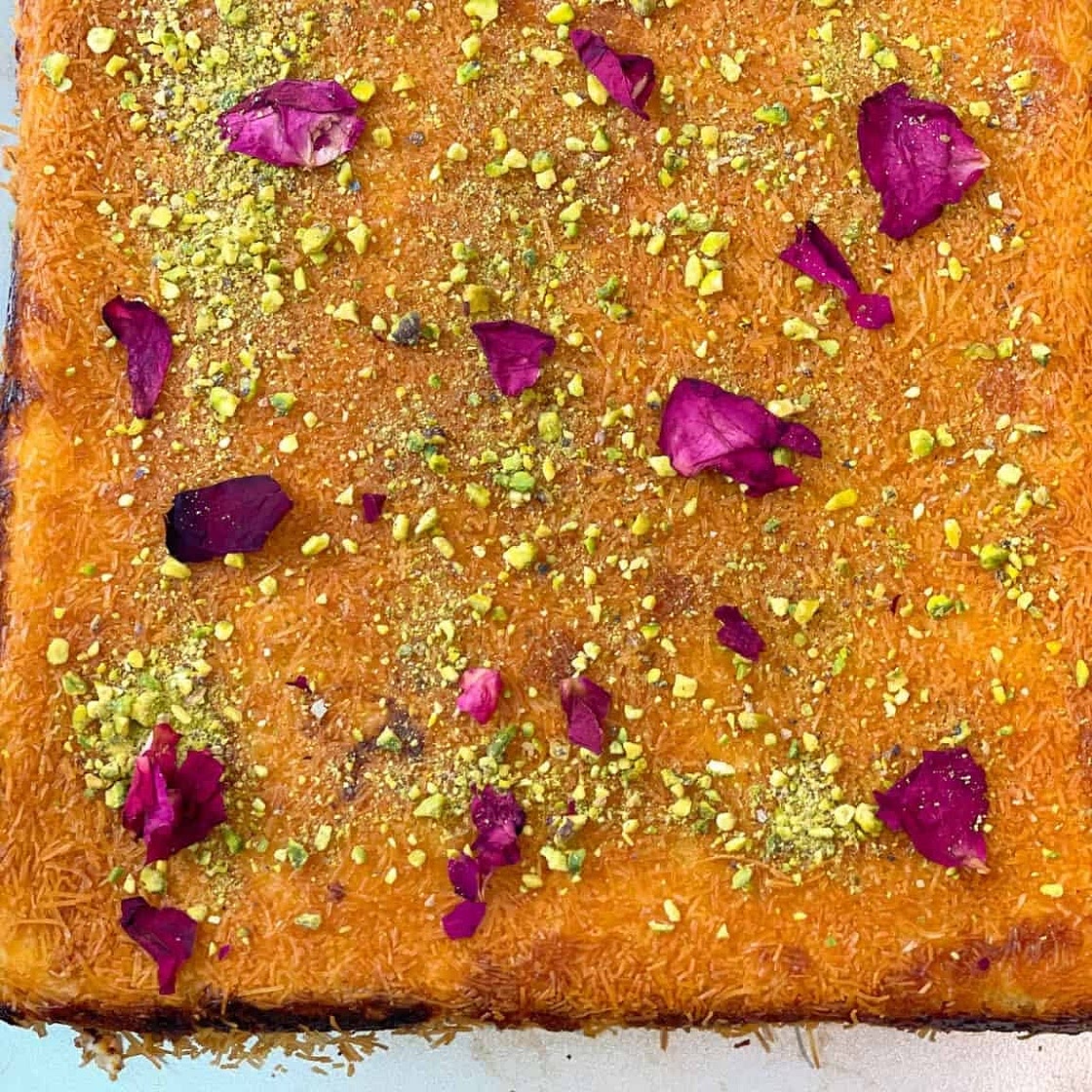 Knafeh with Clotted Cream (Ashta) and Cheese