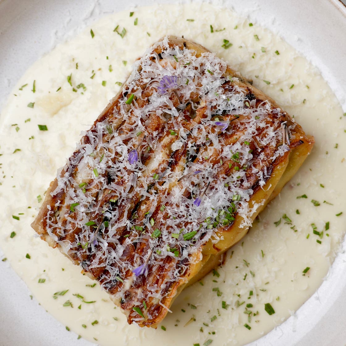 ITALIANO - Lasagna in padella alla zucca, pesto alle noci, bietola e Grana Padano